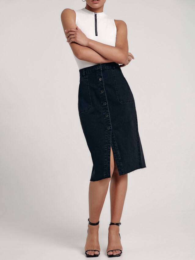 Спідниця жіноча джинсова CE CON-439, р.170-90, washed black - 1