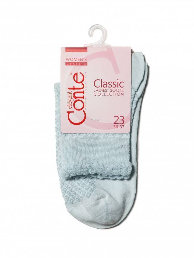 Шкарпетки жіночі бавовняні CLASSIC (тонкі, з пікотом) 15С-22СП, р. 23, 055 блідо-бірюзовий - 3