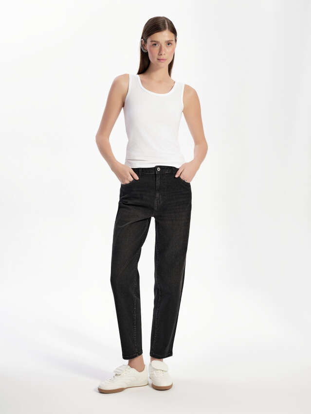 Брюки джинсові жін. CON-832, р.170-102, washed black - 1