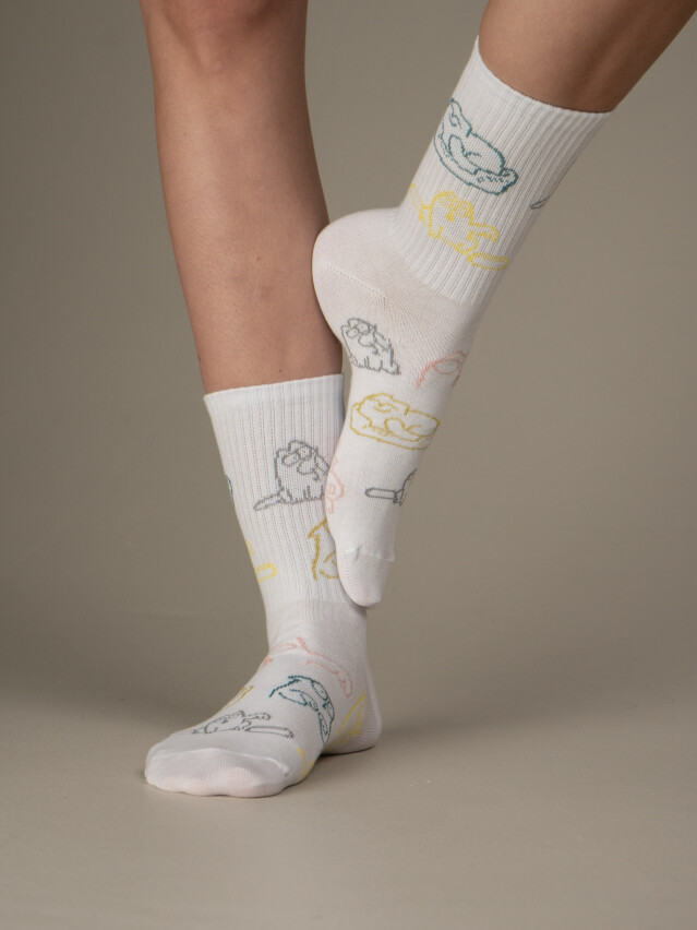 Шкарпетки MS M0303S Fancy (Cats) р.42-45, 38 білий - 1