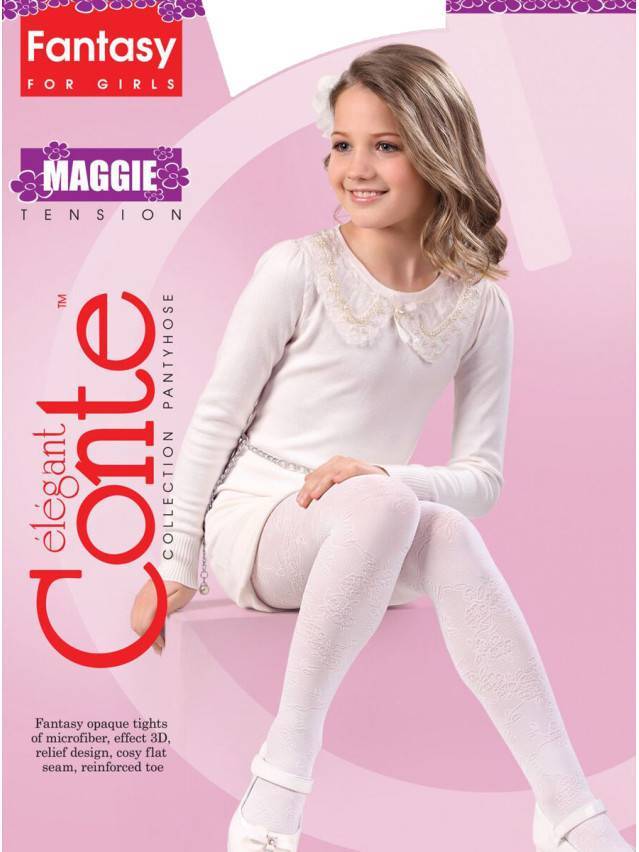 Колготки дитячі нарядні MAGGIE, р. 104-110, coral - 2