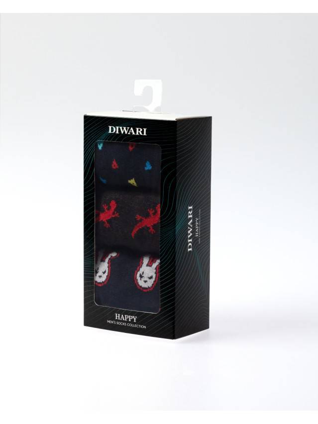 Шкарпетки чоловічі DW HAPPY (3 пари, коробочка) 20С-37СП, р.40-41, 767 асорті - 1