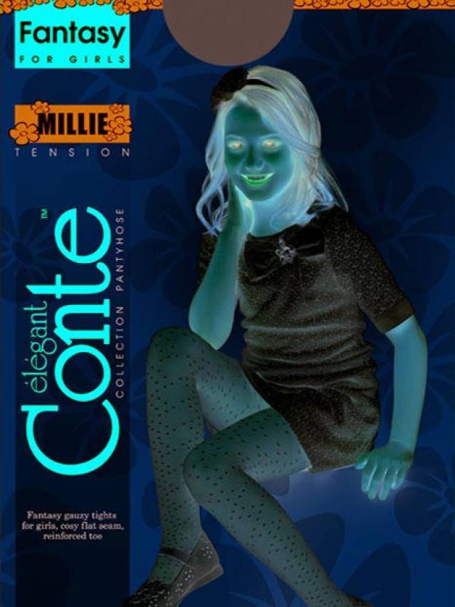 Колготки дитячі нарядні MILLIE, р. 104-110, pink - 2