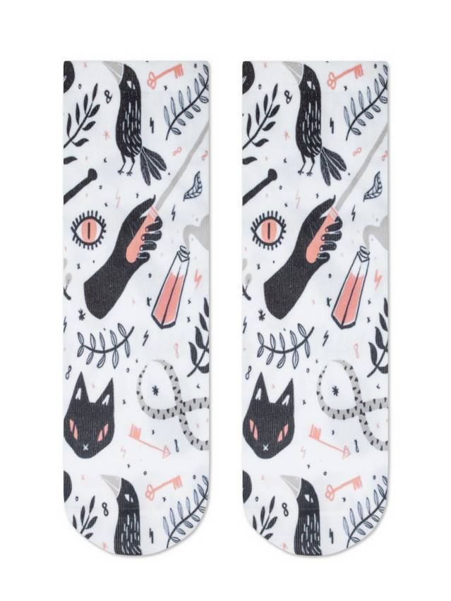 Шкарпетки жіночі бавовняні CE FANTASY (короткі, друк) 21С-112/1СП, р.36-39, 330 білий - 2