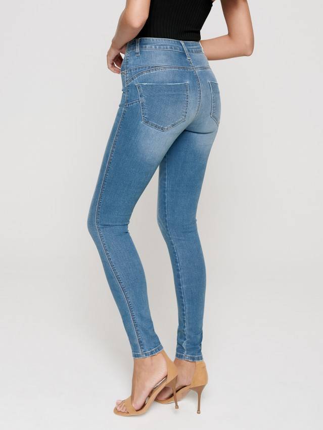 Джинсы skinny push up с высокой посадкой CON-143, р.170-102, washed mid blue - 2