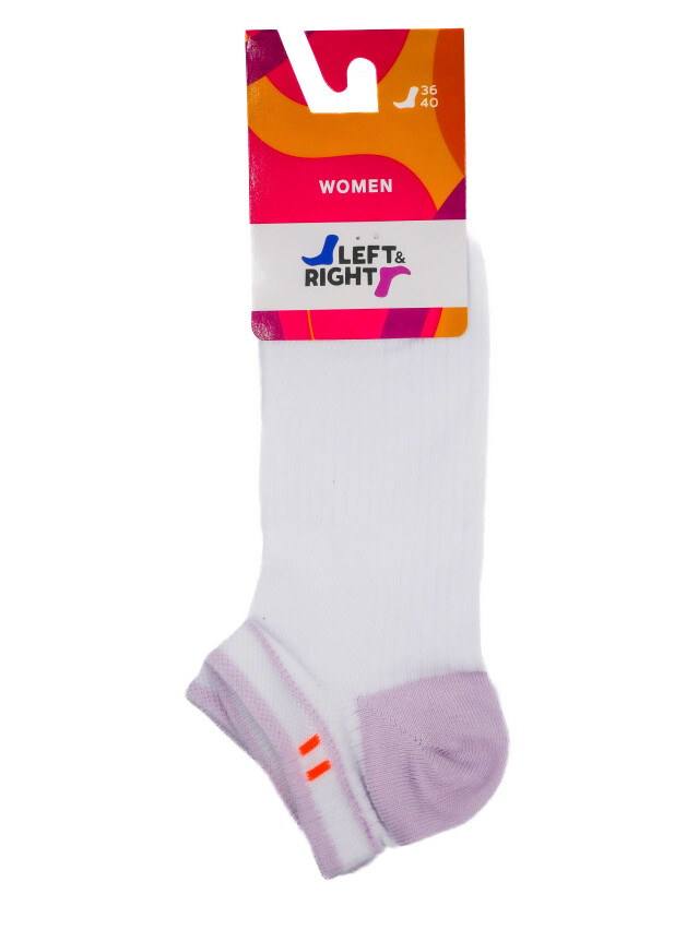 Носки женские хлопковые Л&П 120 (короткие),р.36-40, 03 белый-сиреневый - 2