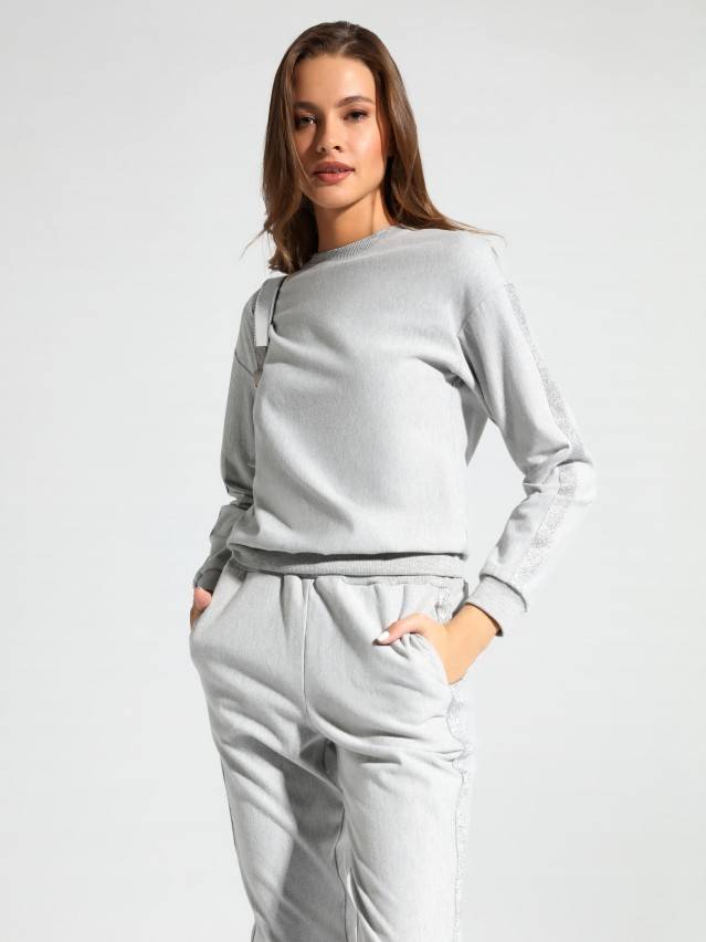 Свитшот LD 1043, р.170-88, shiny grey - 1