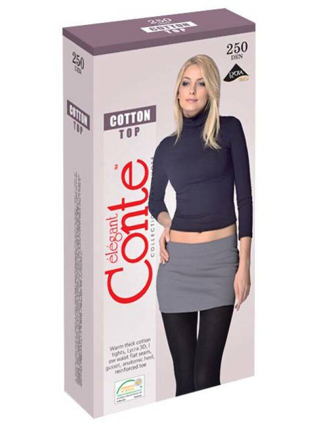 Колготки хлопковые женские COTTON TOP 250 7С-36СП, p. 2, nero - 4