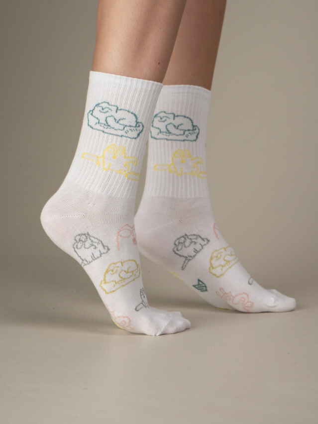 Носки MS M0303S Fancy (Cats) р.42-45, 38 белый - 2