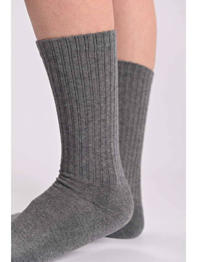 Носки жен. MS M0115S (высокие, махр. стопа) р.36-38, 00 т.серый меланж - 3