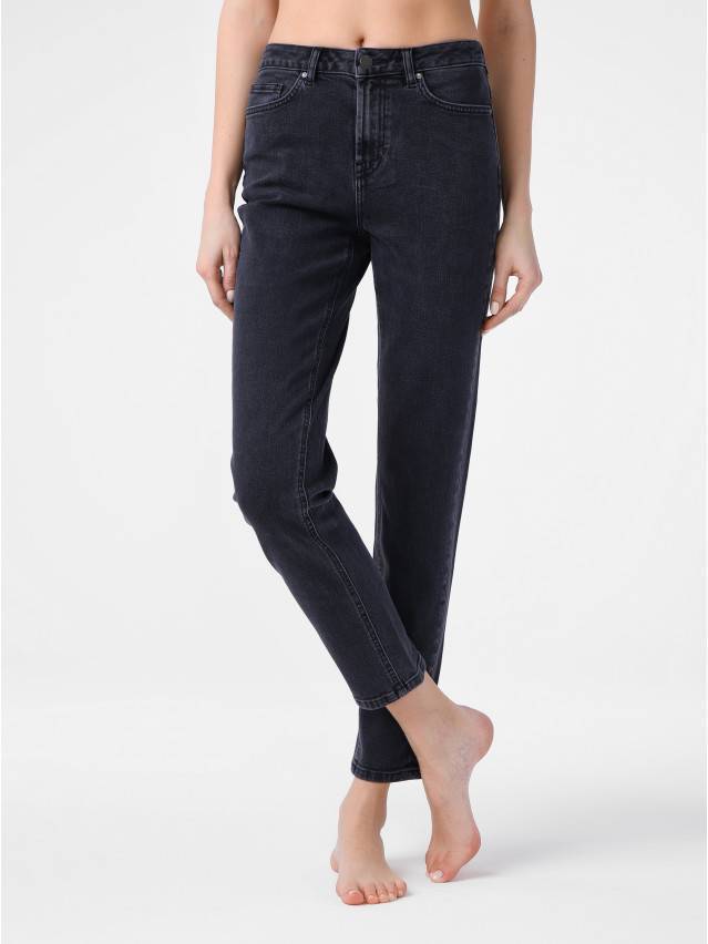 Джинсы Relaxed Mom с высокой посадкой CON-137B, р.170-106, washed black - 1