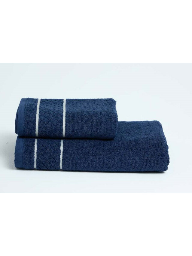 Полотенце махровое TWL Soft 450 г/м2, 30*50 см, т.синий - 2
