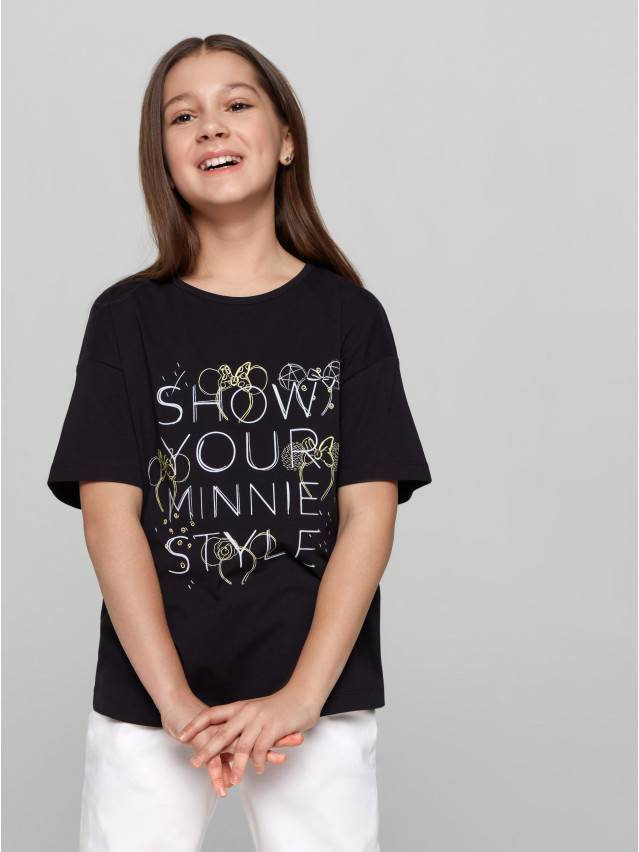 Футболка для девочки CE DISNEY DD 1249.1, р.128,134-68, black - 1