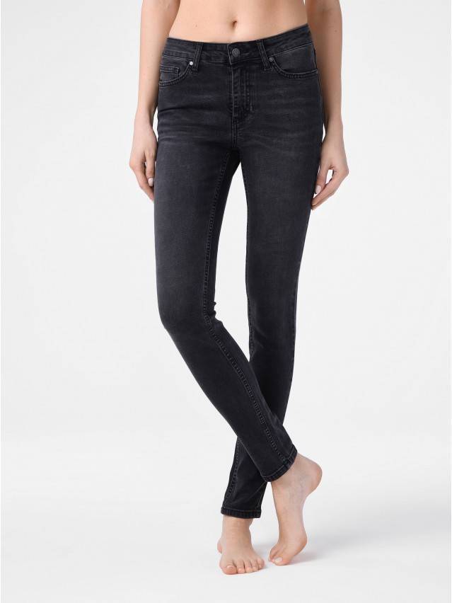 Джинсы skinny со средней посадкой CON-150, р.164-90, washed black - 1