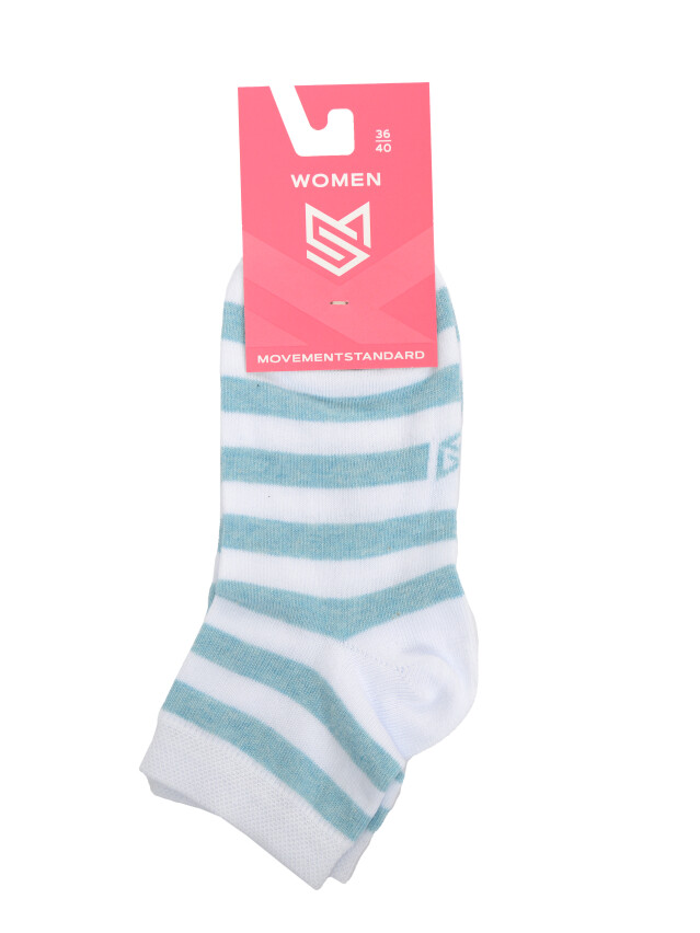 Носки женские MS M0103S, р.36-40, 00 белый-голубой - 2