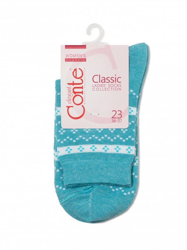 Носки хлопковые женские CLASSIC 15С-15СП, р. 36-37, бирюза, рис. 062 - 3