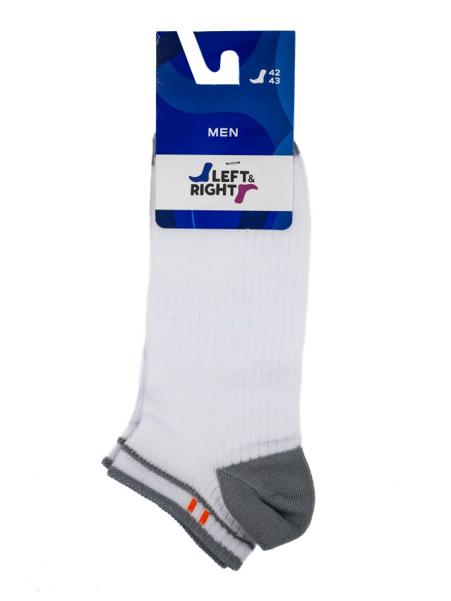 Носки мужские Л&П 222 (короткие),р.40-41, 03 белый-серый - 2