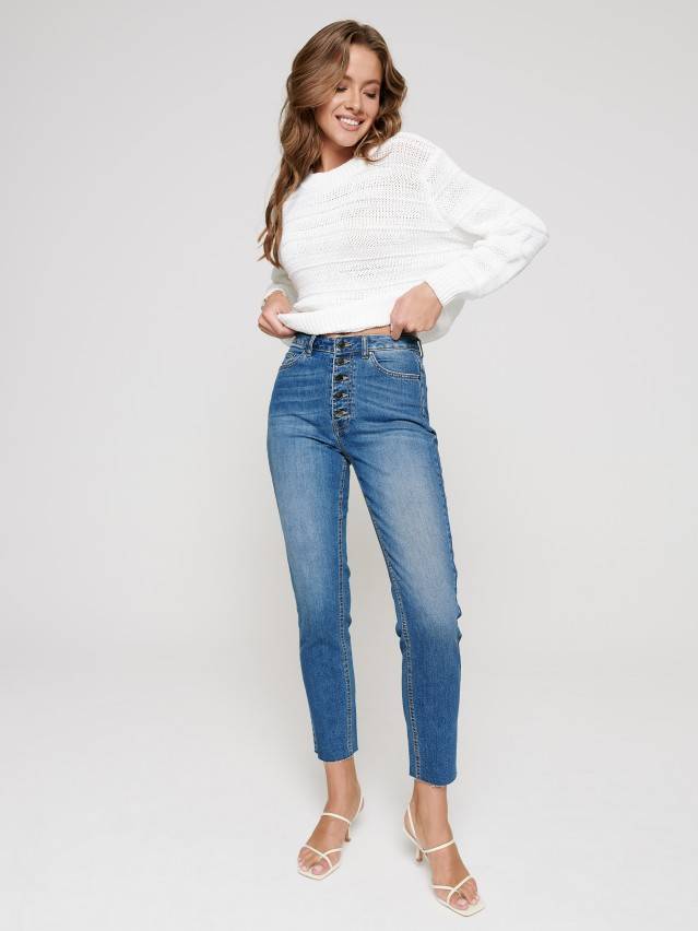 Джинсы Mom Fit с высокой посадкой CON-189, р.170-102, mid blue - 1