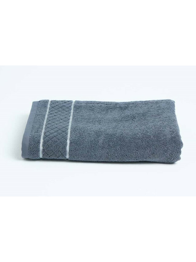 Полотенце махровое TWL Soft 450 г/м2, 70*140 см, т.серый - 2