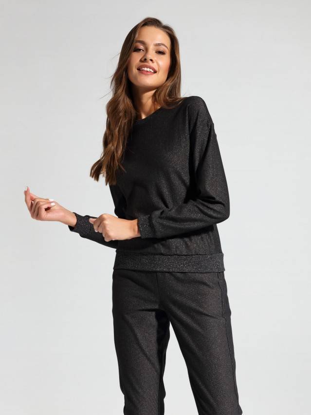Свитшот LD 1043-1, р.170-84, shiny black - 1