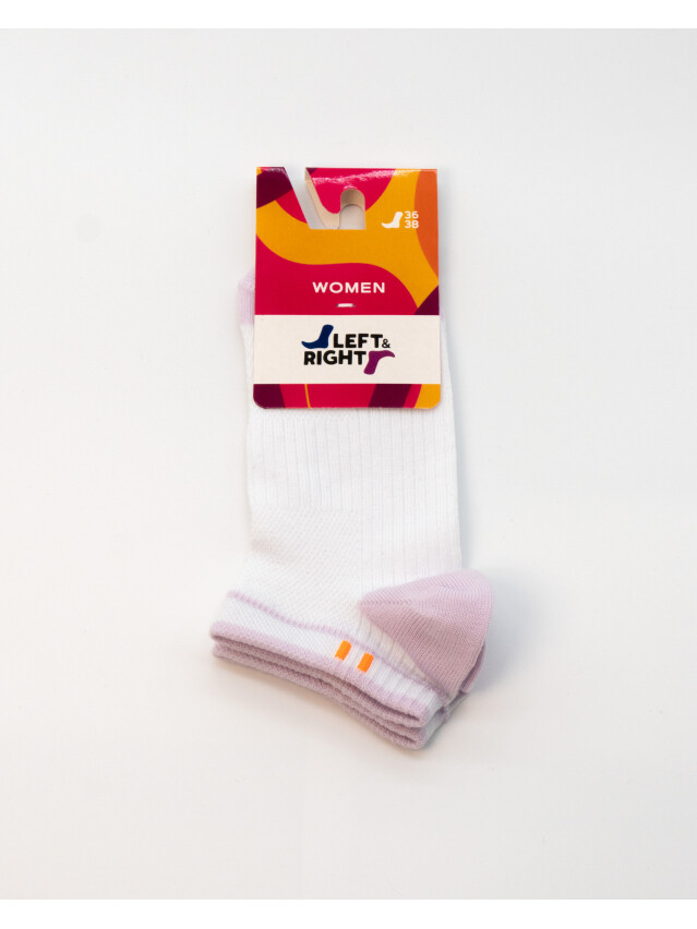 Носки женские хлопковые L&R 120 (короткие),р.36-38, 03 белый-сиреневый - 2