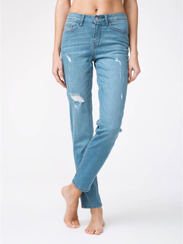 Джинсы Straight Fit со средней посадкой CON-145, р.170-90, mid blue - 1