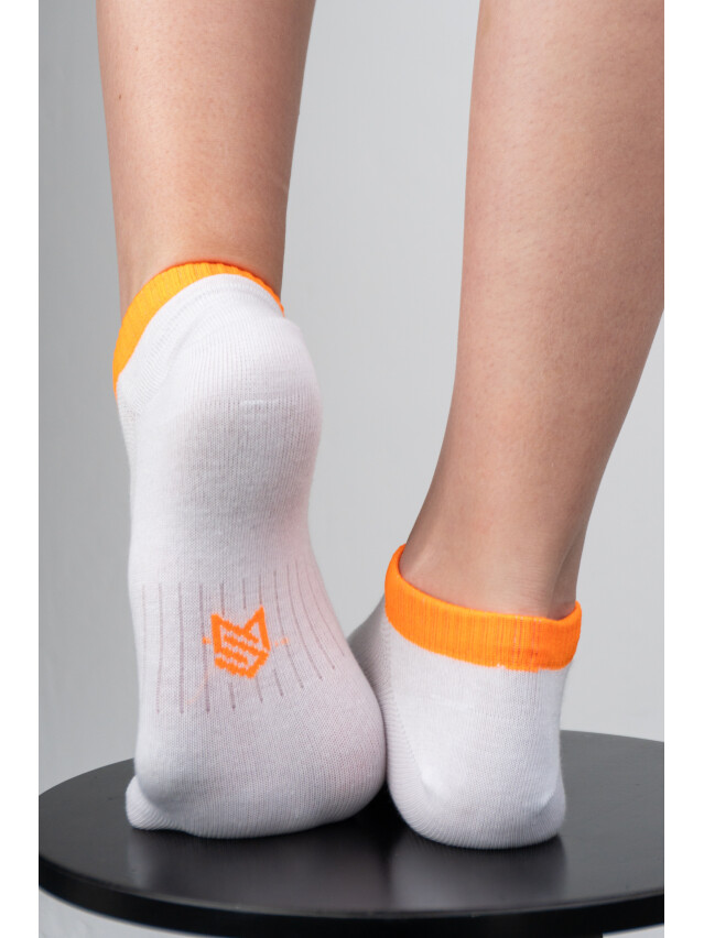 Носки MS M0305S Fancy (ультракороткие) р.42-45, 49 белый-оранж. - 1