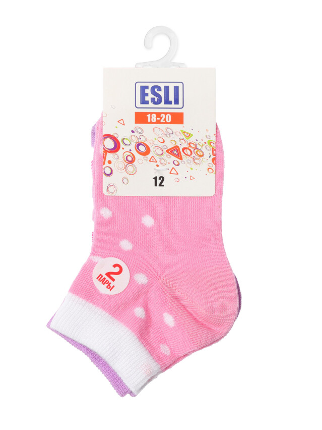 Носки детские ESLI (2 пары) 14С-14СПЕ, р.12, 706 светло-розовый-сиреневый - 3
