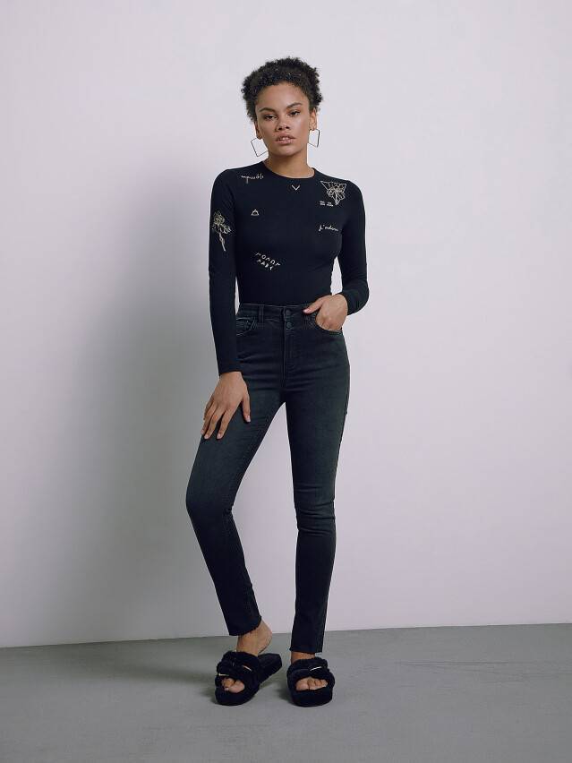 Брюки джинсовые женские CE CON-396, р.170-102, washed black - 2