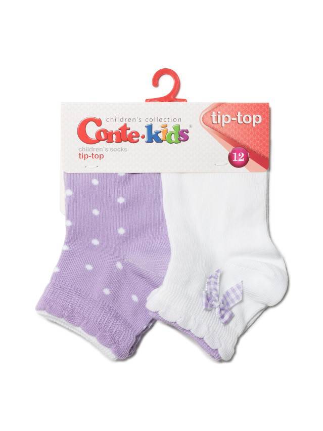 Носки хлопковые детские TIP-TOP (2 пары, пикот) 7С-90СП,7С-100СП, p. 12, белый-сиреневый, рис. 705 - 4