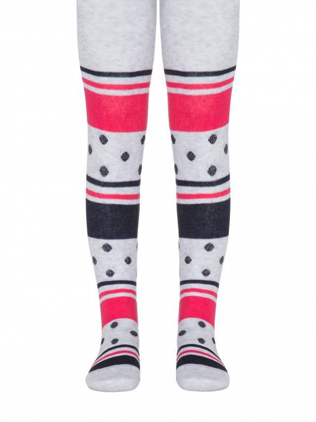 Колготки хлопковые детские TIP-TOP (люрекс) 7С-78СП, p. 92-98, светло-серый-малиновый, рис. 408 - 1