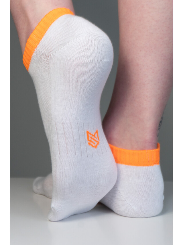 Носки MS M0305S Fancy (ультракороткие) р.42-45, 49 белый-оранж. - 3