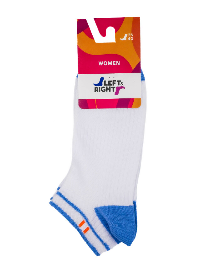 Носки женские хлопковые Л&П 120 (короткие),р.36-40, 03 белый-голубой - 2