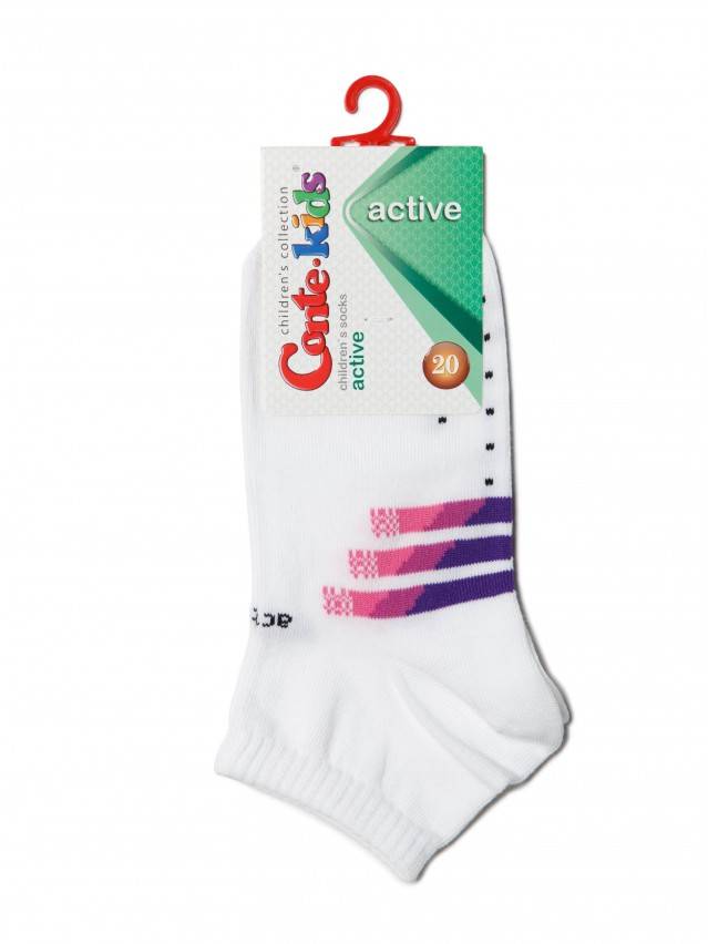 Носки детские ACTIVE (короткие) 13С-34СП, p. 20, белый-сиреневый, рис. 315 - 2