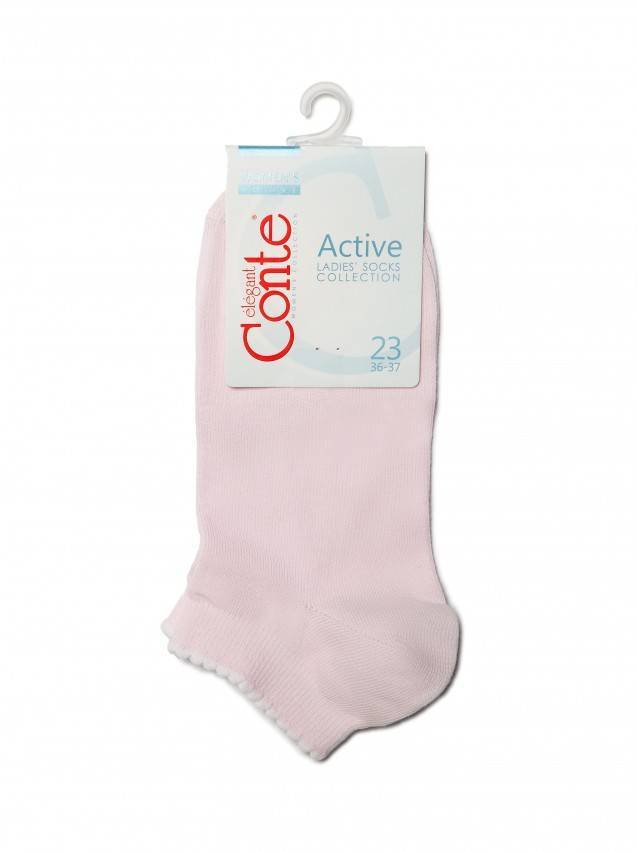 Носки хлопковые женские ACTIVE (короткие, пикот) 12С-45СП, р. 36-37, светло-розовый, рис. 041 - 3