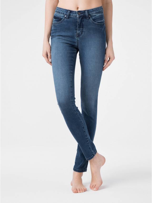 Джинсы skinny с высокой посадкой CON-144, р.170-90, dusty blue - 1