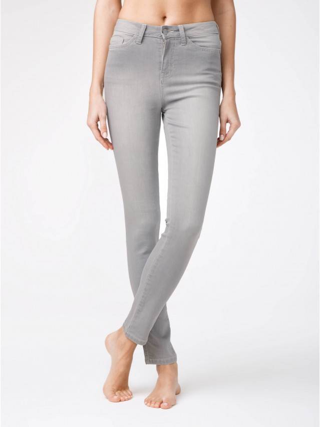 Джинсы Skinny с высокой посадкой CON-117, р.170-90, light grey - 1