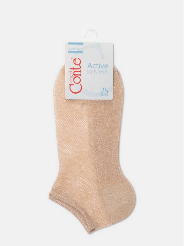 Носки женские вискозные CE ACTIVE (ультракороткие, люрекс) 21С-30СП, р.38-39, 277 кремовый - 5