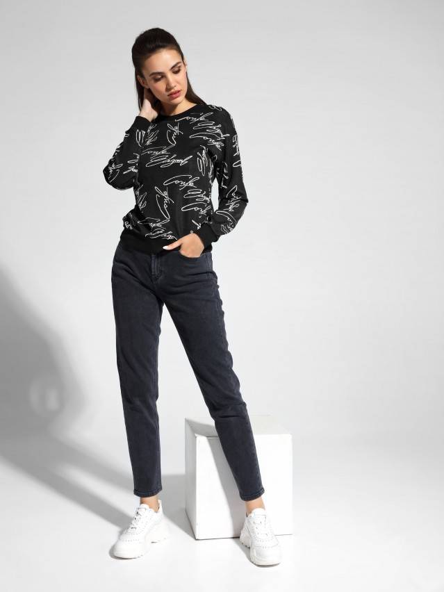 Свитшот LD 1042, р.170-96, black-moon grey - 2