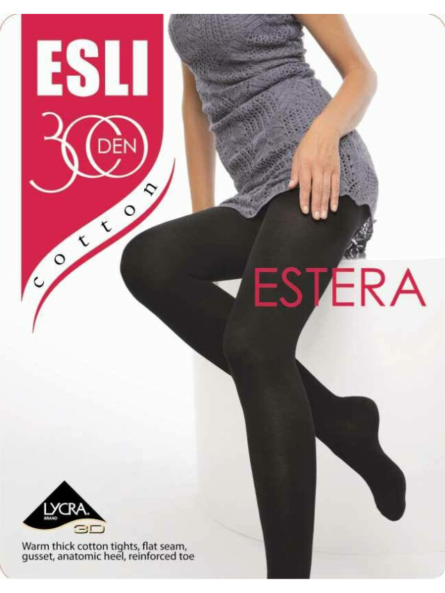 Колготки женские хлопковые ESLI ESTERA 300, р.2, nero - 1