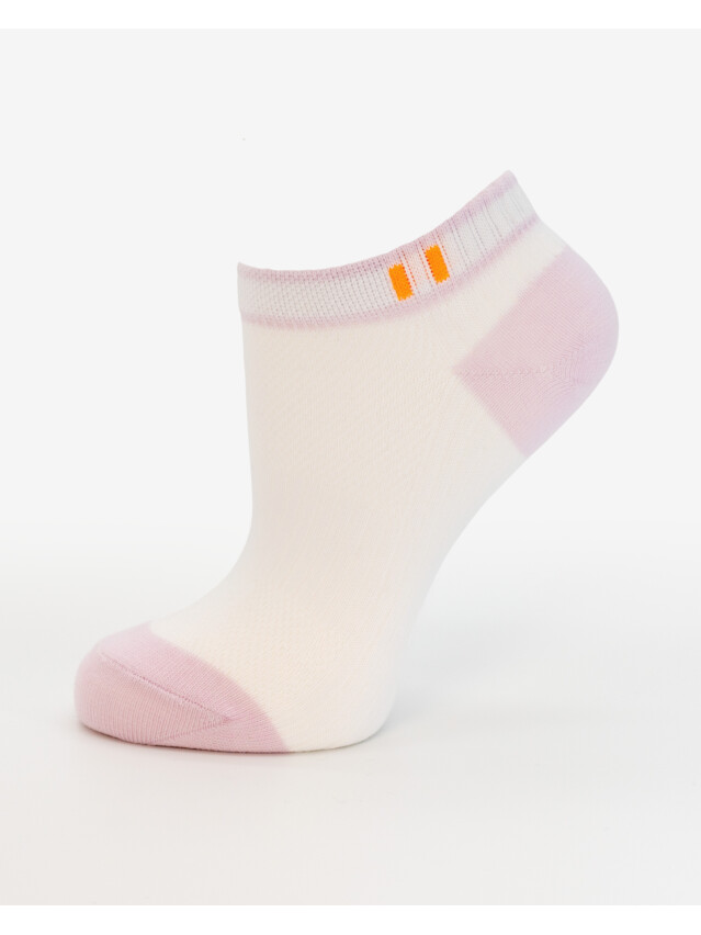 Носки женские хлопковые L&R 120 (короткие),р.36-38, 03 белый-сиреневый - 1