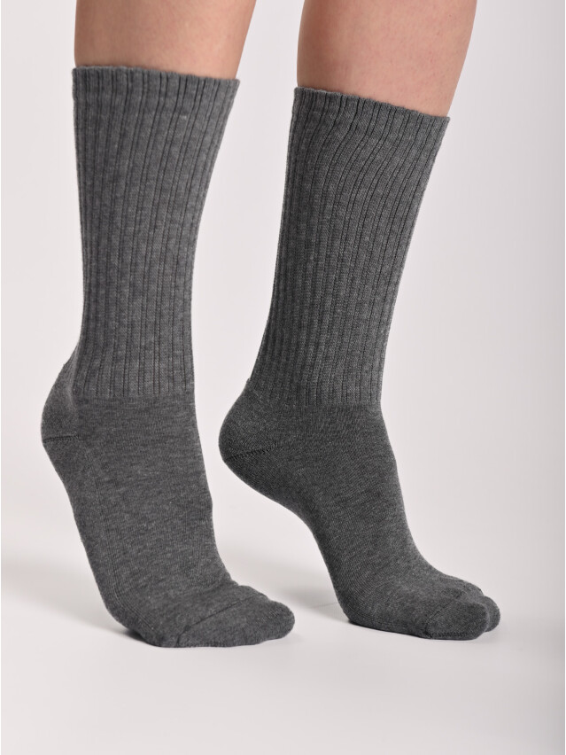 Носки жен. MS M0115S (высокие, махр. стопа) р.36-38, 00 т.серый меланж - 2