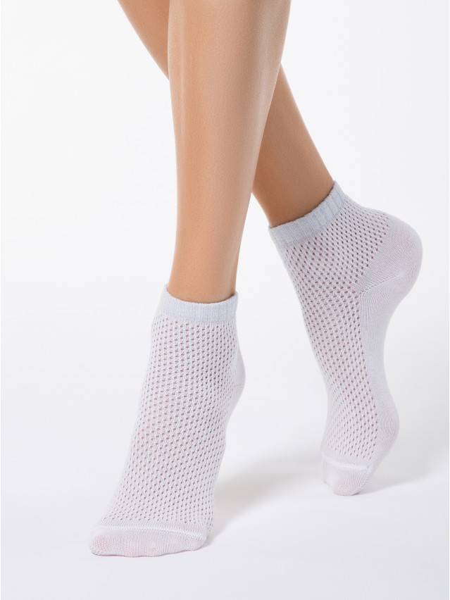 Носки хлопковые женские AJOUR (короткие, люрекс) 15С-81СП, р. 36-37, белый, рис. 077 - 1