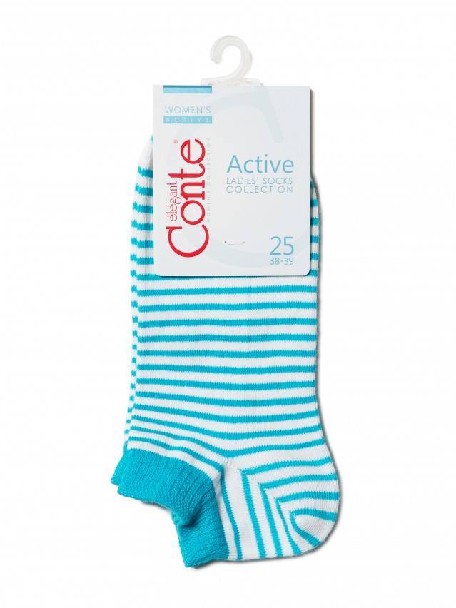 Носки хлопковые женские ACTIVE (ультракороткие) 15С-46СП, р. 36-37, белый-бирюза, рис. 073 - 3