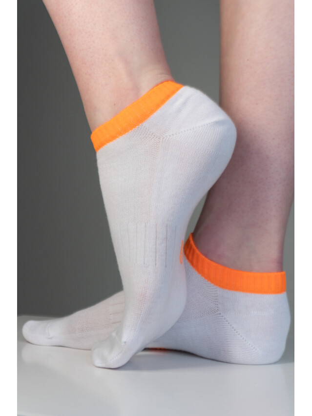 Носки MS M0305S Fancy (ультракороткие) р.42-45, 49 белый-оранж. - 2
