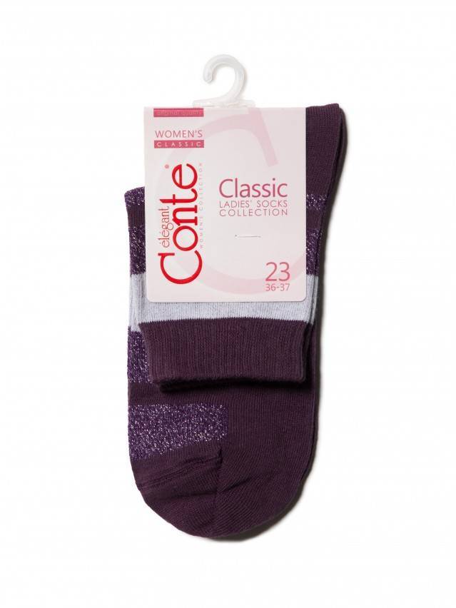 Носки хлопковые женские CLASSIC (люрекс) 16С-26СП, р. 36-37, баклажан, рис. 082 - 3