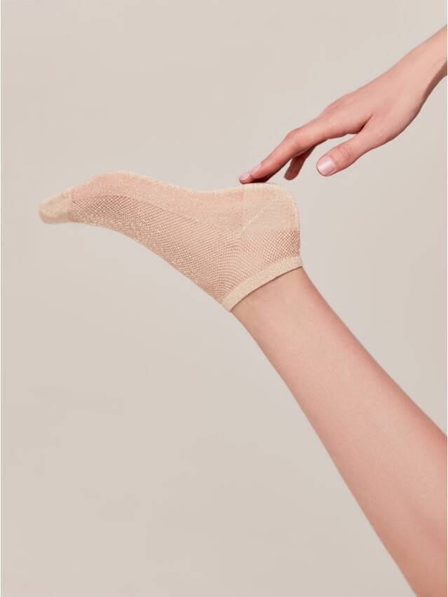 Носки женские вискозные CE ACTIVE (ультракороткие, люрекс) 21С-30СП, р.38-39, 277 кремовый - 1