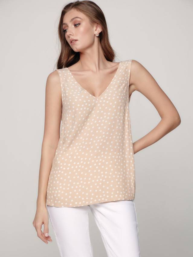 Блузка женская CE LBL 1177, р.170-84-90, beige-white - 2
