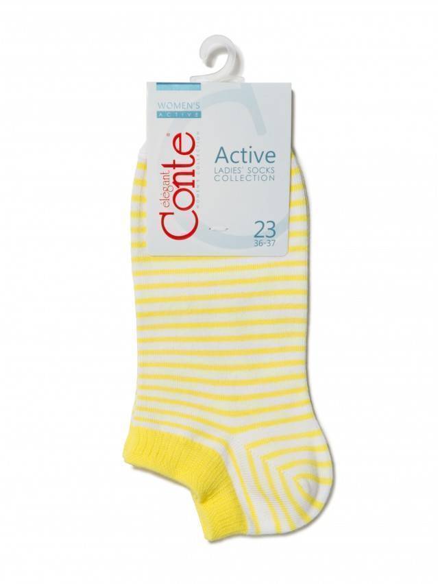 Носки хлопковые женские ACTIVE (ультракороткие) 15С-46СП, р. 36-37, белый-желтый, рис. 073 - 3