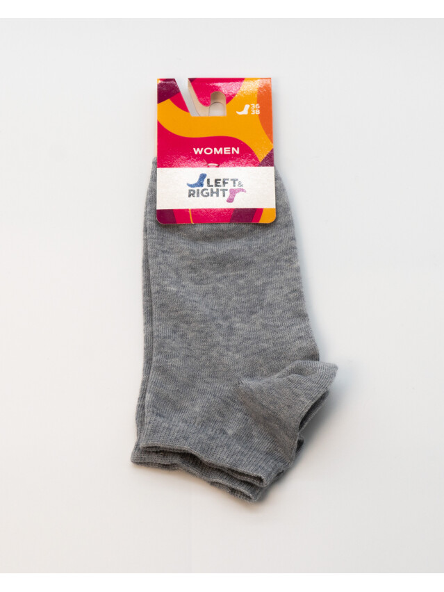 Носки женские хлопковые L&R 121 (короткие),р.36-38, 00 серый-меланж - 2